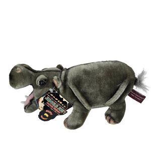 Vintage 90s Jungle Joes Happy The Hippo Plush Toy Soft Stuffed Animal 10"